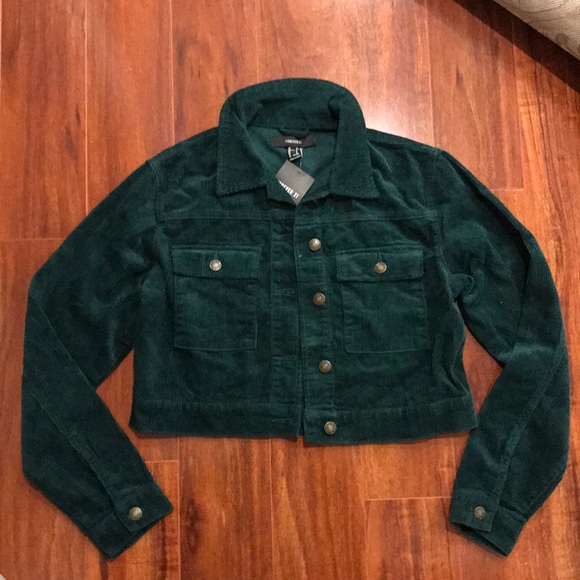 Forever 21 Jackets & Blazers - Forever 21 Hunter Green Corduroy Crop Jacket